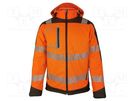 Softshell jacket; Size: XL; orange-grey; warning VIZWELL