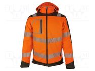 Softshell jacket; Size: XXXL; orange-grey; warning VIZWELL