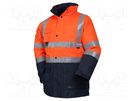 Work jacket; Size: XXL; orange-navy blue; warning,all-season VIZWELL