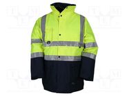 Work jacket; Size: XL; yellow-navy blue; warning,all-season VIZWELL