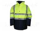 Work jacket; Size: XXXXL; yellow-navy blue; warning,all-season VIZWELL