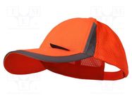 High-visibility cap; adjustable,vented; Size: 56÷61mm; orange VIZWELL
