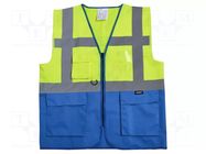 Reflection waistcoat; Size: M; yellow-blue; warning VIZWELL