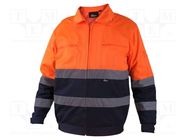 Work jacket; Size: XXL; orange-navy blue; warning VIZWELL