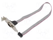 Adapter; 10pin IDC,D-Sub 9pin plug; 0.4m; brackets on slot GEMBIRD