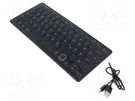 Keyboard; black; USB A; Features: with LED; 10m; 400mAh GEMBIRD