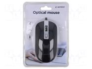 Mouse; black,silver; USB A; optical,wired; DPI change button GEMBIRD