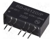 Converter: DC/DC; 2W; Uin: 4.5÷5.5V; Uout: 12VDC; Uout2: -12VDC; SIP7 RECOM