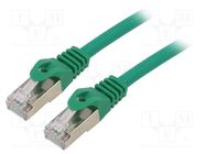 Patch cord; S/FTP; 6a; solid; Cu; LSZH; green; 10m; 27AWG; Cablexpert GEMBIRD