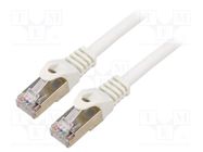 Patch cord; S/FTP; 6a; solid; Cu; LSZH; white; 3m; 27AWG; Cablexpert GEMBIRD