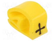 Markers; Marking: +; 4÷10mm; PVC; yellow; -30÷60°C; leaded; PA-2 PARTEX