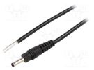 Cable; 1x0.5mm2; wires,DC 3,5/1,3 plug; straight; black; 0.5m WEST POL