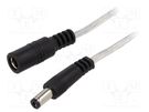 Cable; 2x0.5mm2; DC 5,5/2,1 plug,DC 5,5/2,1 socket; straight BQ CABLE