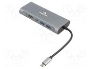 Hub USB; USB 3.1; PnP; grey; Number of ports: 10; 5Gbps; 0.15m GEMBIRD