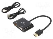 Adapter; 0.15m; black; Support: 4K,Full HD 1080p,UHD 2160p; black GEMBIRD