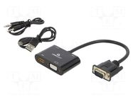 Adapter; 0.15m; HDMI 1.4; Support: 1080p,FullHD; black GEMBIRD