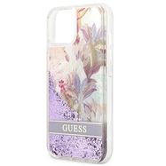Guess GUHCP13SLFLSU iPhone 13 mini 5.4&quot; purple/purple hardcase Flower Liquid Glitter, Guess