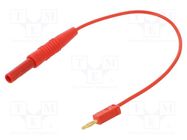 Test leads; 10A; red; gold-plated; 0.15m; Insulation: PVC STÄUBLI