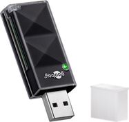 USB 2.0 Card Reader, black - reads SD, SDHC and SDXC memory cards, also reads microSD and T-Flash cards with separate adapter