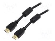 Cable; HDMI plug,both sides; 1m; black; HDCP 2.2,HDMI 2.0 Goobay