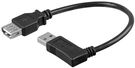 USB 2.0 Hi-Speed Extension Cable 90°, black, 0.15 m - USB 2.0 female (type A) > USB 2.0 male (Type A) 90°