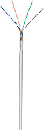CAT 5e Network Cable, F/UTP, grey, 305 m - Copper-clad aluminium wire (CCA), AWG 24/1 (solid), PVC cable sheath
