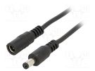Cable; 2x0.5mm2; DC 5,5/2,1 plug,DC 5,5/2,1 socket; straight BQ CABLE
