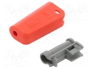 Plug case; red; Overall len: 36.3mm; Socket size: 4mm STÄUBLI