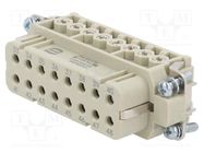 Connector: HDC; female; Han® A; PIN: 16; 16+PE; size 32A (2 x 16A) HARTING