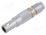 Connector: TRIAX; 00; plug; male; soldering; for cable; 4A; straight LEMO