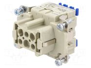 Connector: HDC; contact insert; female; Han® ES Press; PIN: 6; 6+PE HARTING