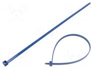Cable tie; with metal; L: 380mm; W: 7.6mm; blue; polyamide 66MP HELLERMANNTYTON