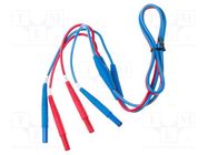 Test lead; banana plug 4mm,both sides; insulated; Len: 1.2m SONEL