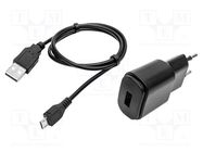 Power supply/charger; Plug: EU; USB 2.0 A plug,USB B micro plug SONEL
