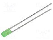 LED; 3mm; green; 3800mcd; 60°; Front: convex; 1.6÷2.4V; No.of term: 2 LUCKYLIGHT