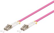 Fibre Optic Cable, Multimode (OM4) Violett, 10 m - optical fibre (FOC), LC-UPC male > LC-UPC male, halogen-free cable sheath (LSZH)