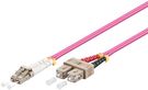 Fibre Optic Cable, Multimode (OM4) Violett, 2 m - optical fibre (FOC), LC-UPC male > SC-UPC male, halogen-free cable sheath (LSZH)