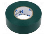 Tape: electrical insulating; W: 25mm; L: 25m; Thk: 0.15mm; green BM GROUP