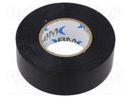 Tape: electrical insulating; W: 25mm; L: 25m; Thk: 0.15mm; black BM GROUP