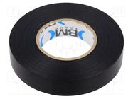 Tape: electrical insulating; W: 15mm; L: 25m; Thk: 0.15mm; black BM GROUP