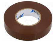 Tape: electrical insulating; W: 15mm; L: 25m; Thk: 0.15mm; brown BM GROUP