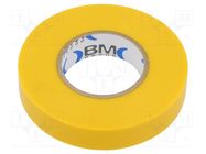 Tape: electrical insulating; W: 15mm; L: 25m; Thk: 0.15mm; yellow BM GROUP
