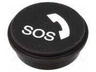 Button; round; Ø21mm; black; 09; Button marking: SOS EAO