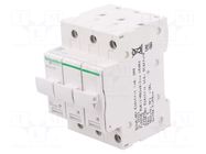 Fuse base; 8.5x31.5mm; for DIN rail mounting; 10A; Poles: 3 SCHNEIDER ELECTRIC