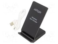 Inductance charger; black; Standard: Qi; 5VDC,9VDC; 10W; EnerGenie GEMBIRD