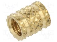 Threaded insert; brass; M5; BN 37868; L: 7.82mm; for plastic TAPPEX