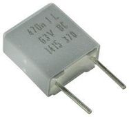 CAPACITOR POLYESTER FILM 0.47UF, 63V, 5%, RADIAL