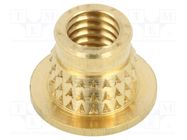 Threaded insert; brass; M6; BN 37896; L: 7.7mm; for plastic 