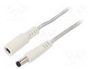 Cable; 2x0.5mm2; DC 5,5/2,1 plug,DC 5,5/2,1 socket; straight BQ CABLE