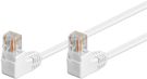 CAT 5e Patch Cable 2x 90° Angled, U/UTP, white, 0.25 m - copper-clad aluminium wire (CCA), 2x RJ45 male 90° (8P8C)